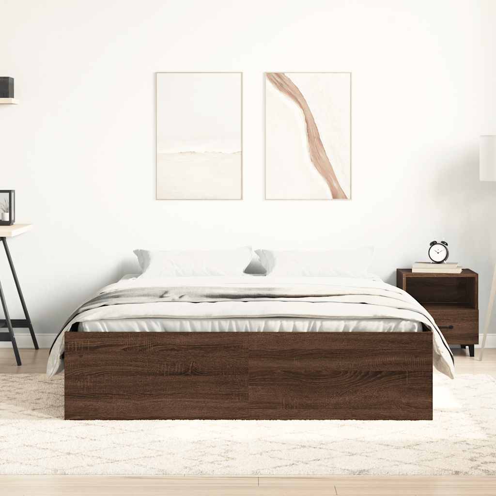 Cadre de lit sans matelas chêne marron 120x190 cm - XIOS