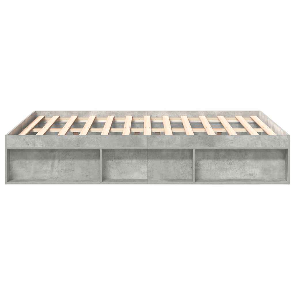 Cadre de lit sans matelas gris béton 140x190 cm - XIOS