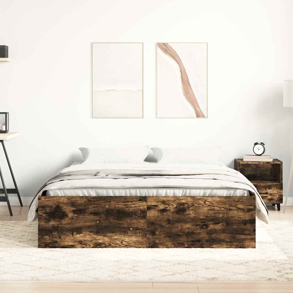 Cadre de lit sans matelas chêne fumé 140x190 cm - XIOS