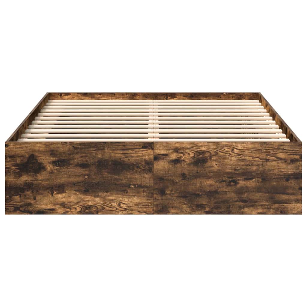Cadre de lit sans matelas chêne fumé 140x190 cm - XIOS
