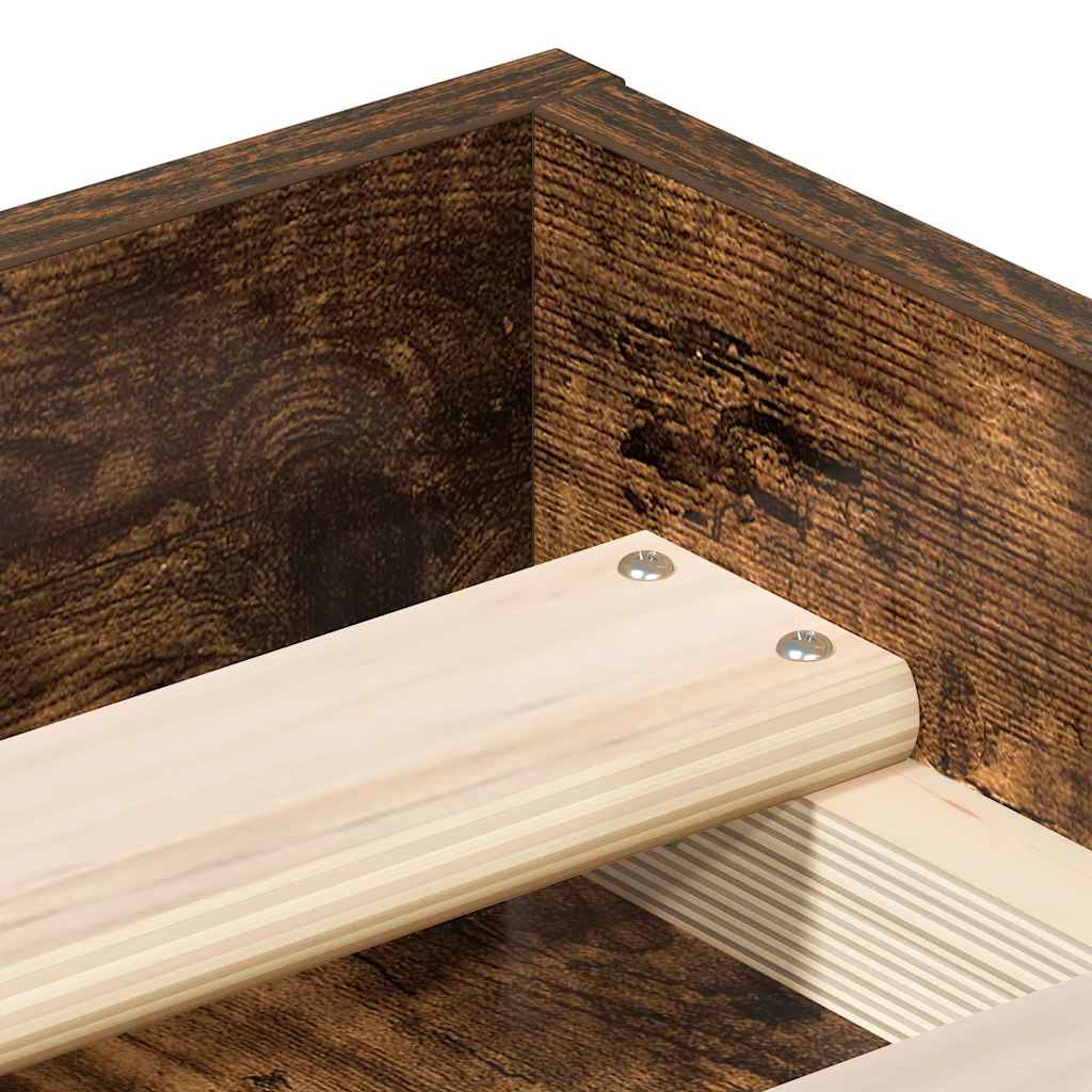 Cadre de lit sans matelas chêne fumé 140x190 cm - XIOS
