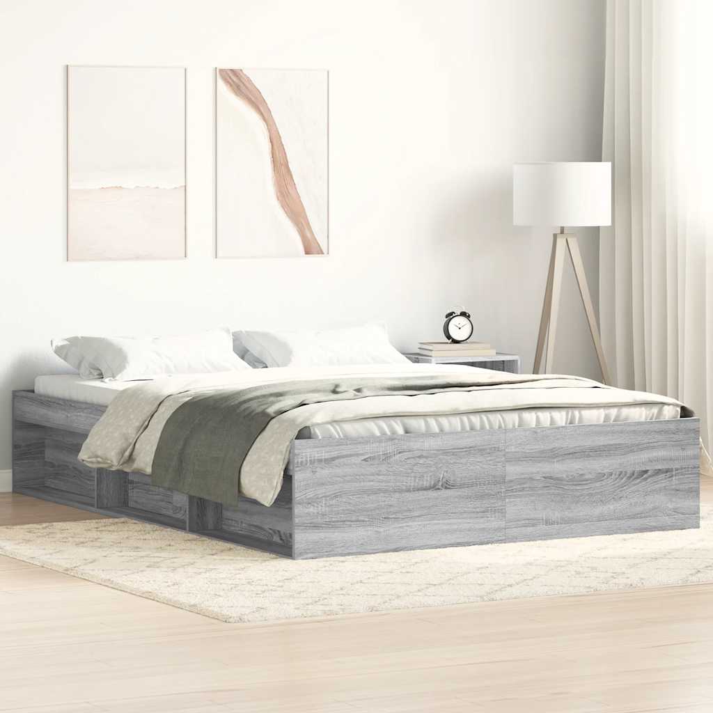 Cadre de lit sans matelas sonoma gris 140x190 cm - XIOS