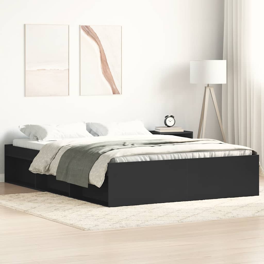 Cadre de lit sans matelas noir 135x190 cm - XIOS
