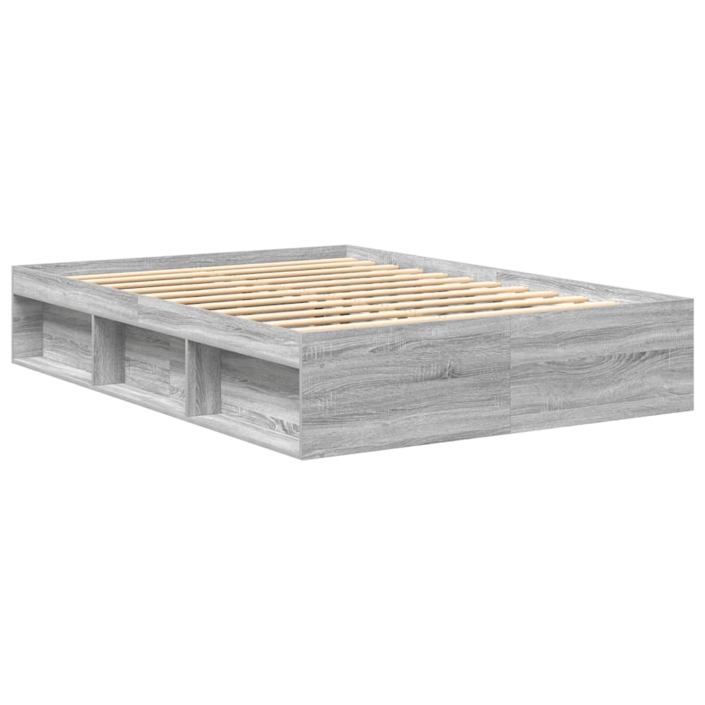 Cadre de lit sans matelas sonoma gris 135x190 cm - XIOS