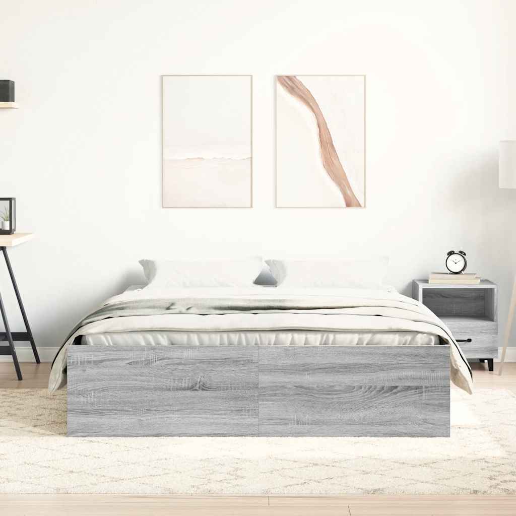 Cadre de lit sans matelas sonoma gris 135x190 cm - XIOS