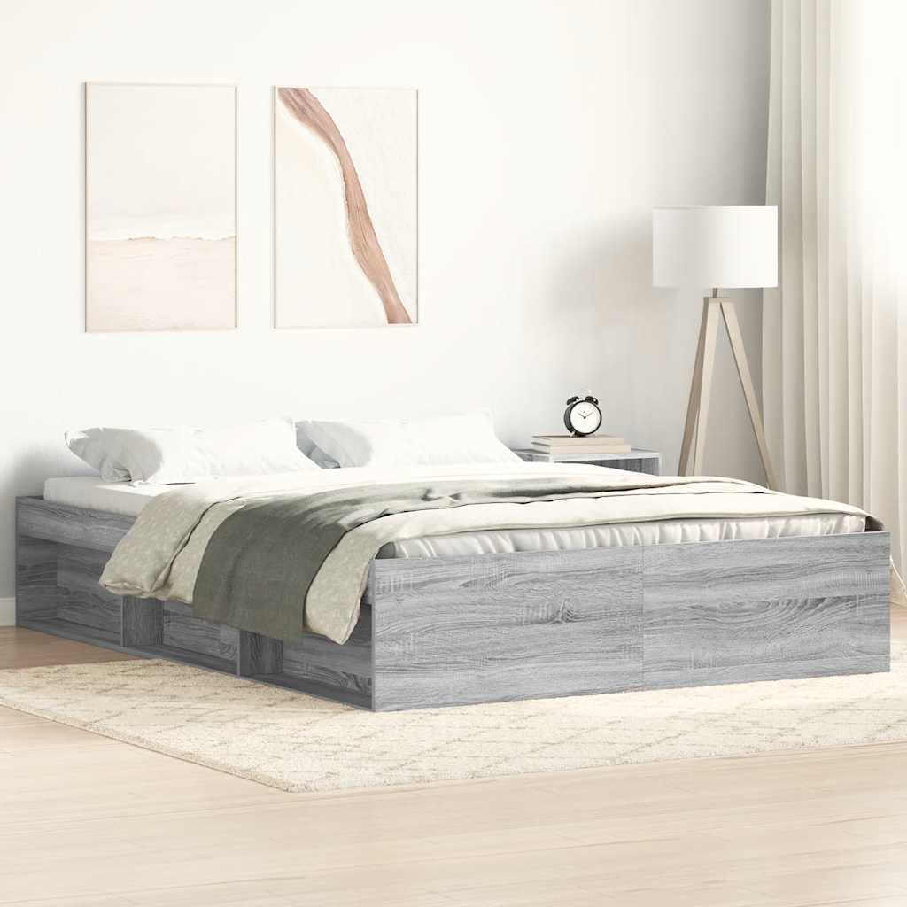 Cadre de lit sans matelas sonoma gris 135x190 cm - XIOS