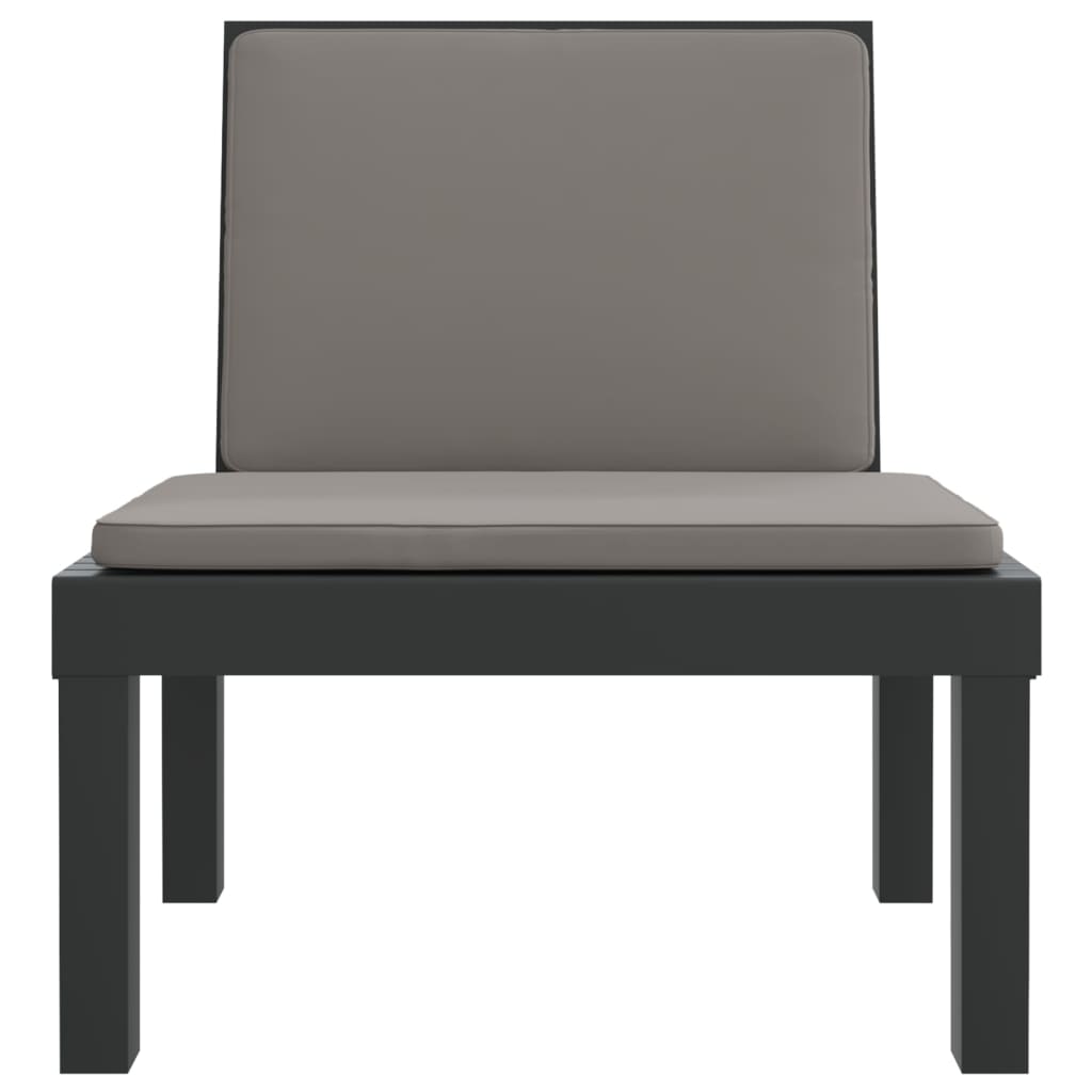 Salon de jardin 3 pcs avec coussins anthracite PP