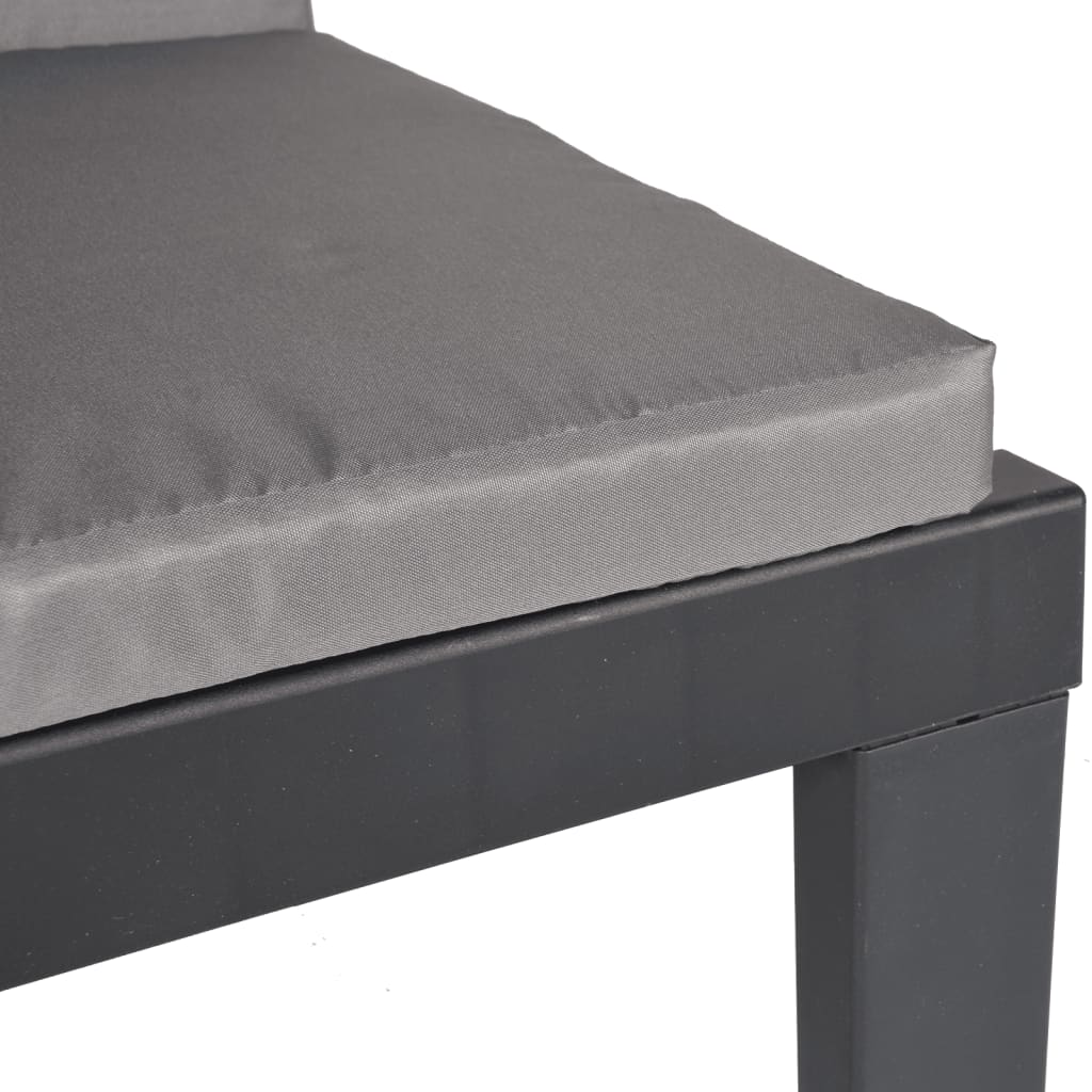 Salon de jardin 3 pcs avec coussins anthracite PP