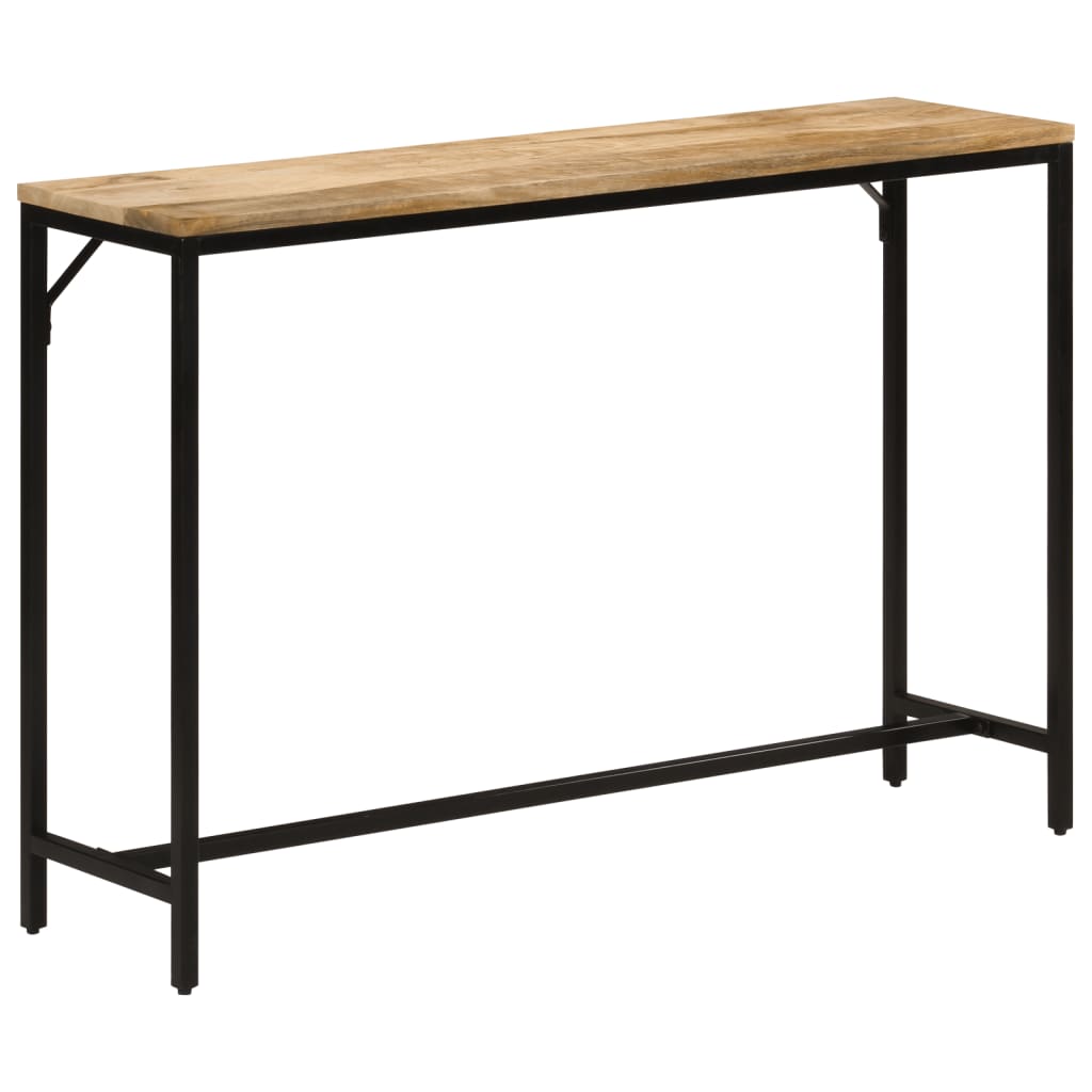 Table console 110x30x75 cm bois de manguier massif brut et fer - XIOS
