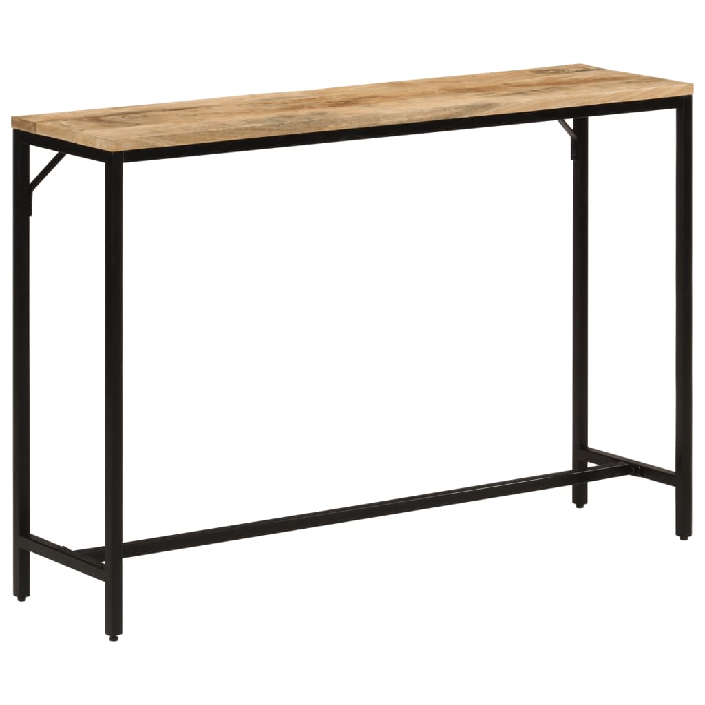 Table console 110x30x75 cm bois de manguier massif brut et fer - XIOS