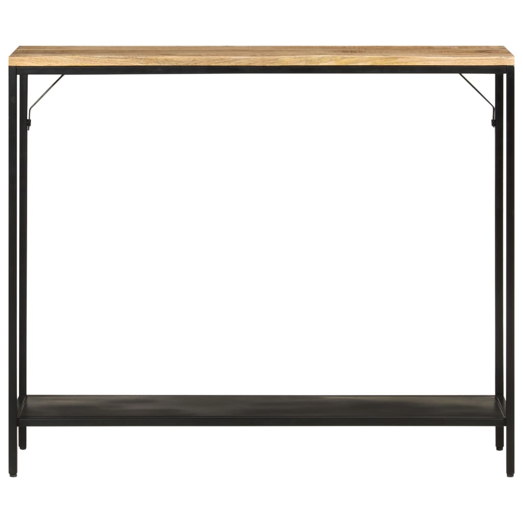 Table console 90x30x75 cm bois de manguier massif brut et fer - XIOS