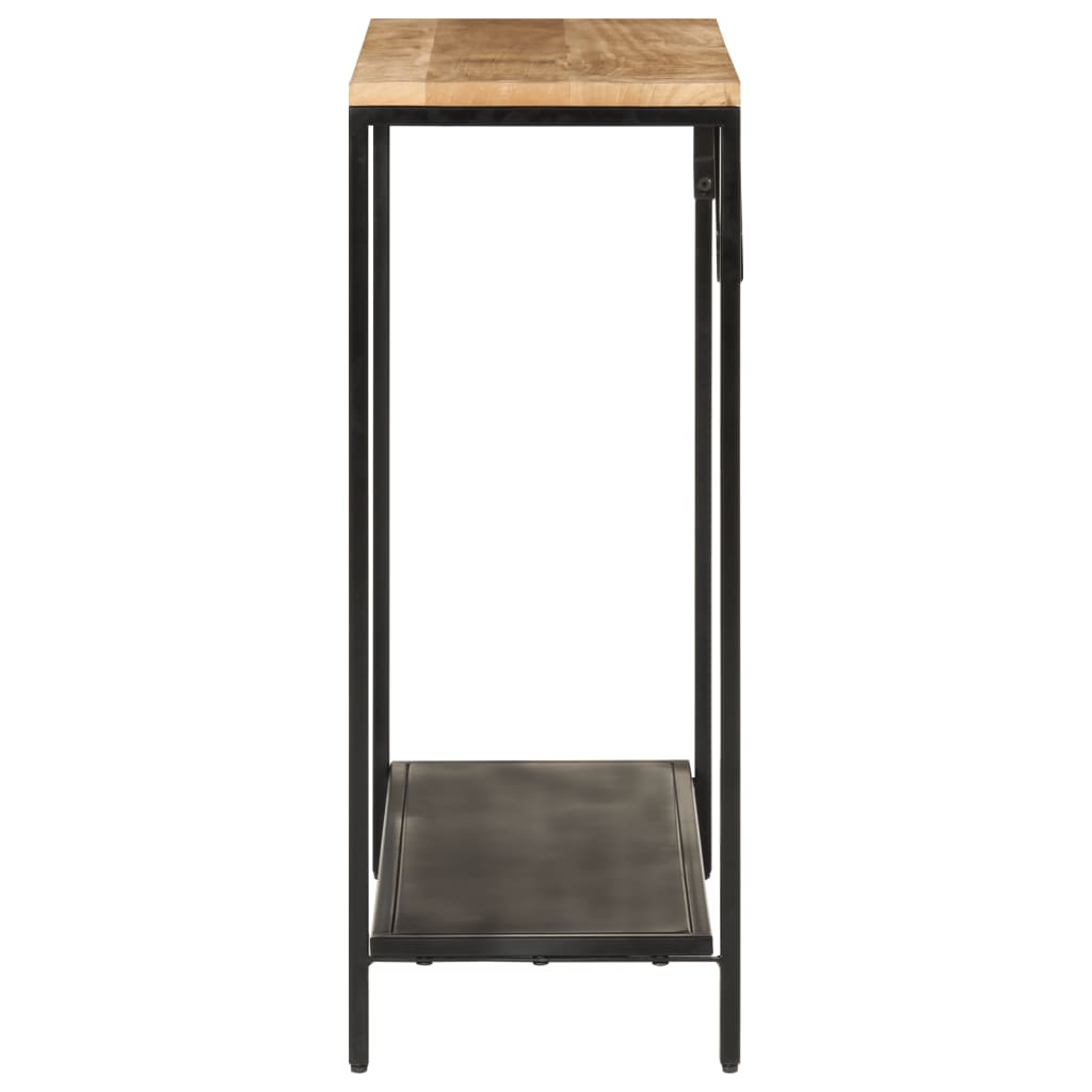 Table console 90x30x75 cm bois de manguier massif brut et fer - XIOS