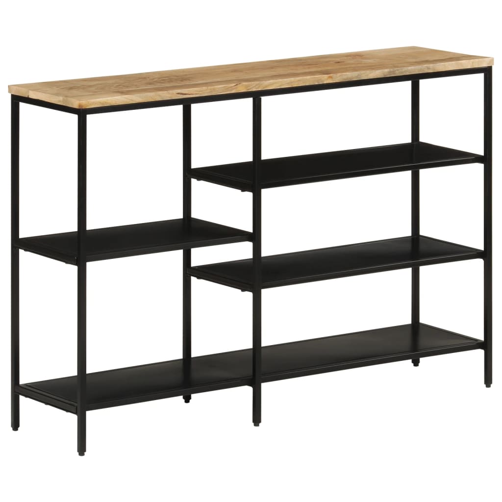 Table console 110x30x75 cm bois de manguier massif brut et fer - XIOS