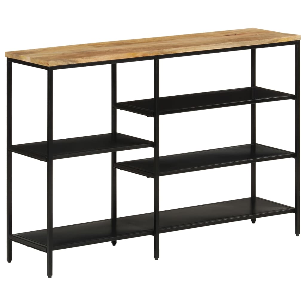 Table console 110x30x75 cm bois de manguier massif brut et fer - XIOS