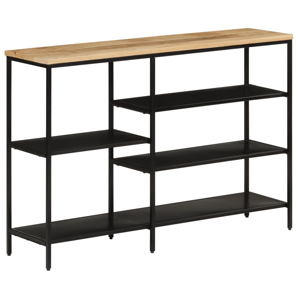 Table console 110x30x75 cm bois de manguier massif brut et fer - XIOS