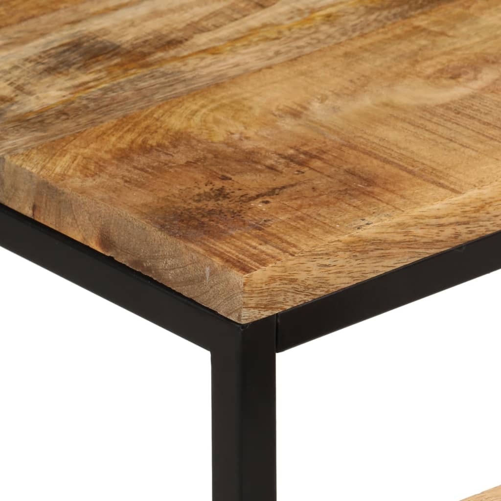 Tables basses gigognes 3pcs bois de manguier massif brut et fer - XIOS