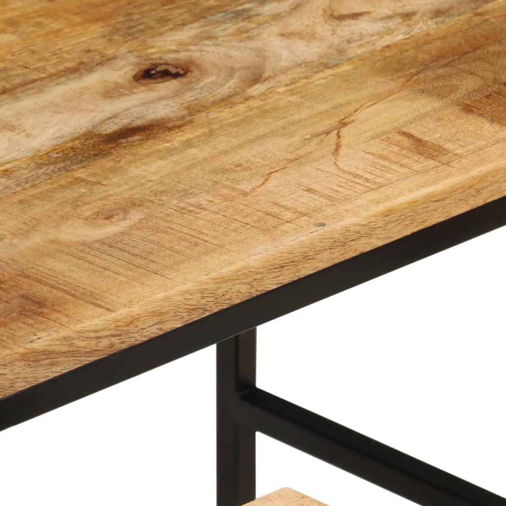 Tables basses gigognes 3pcs bois de manguier massif brut et fer - XIOS