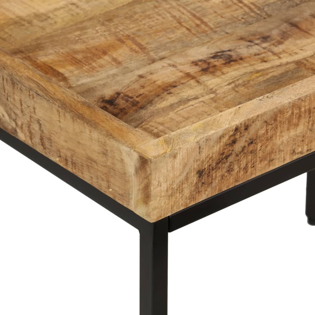 Tables basses gigognes 3pcs bois de manguier massif brut et fer - XIOS