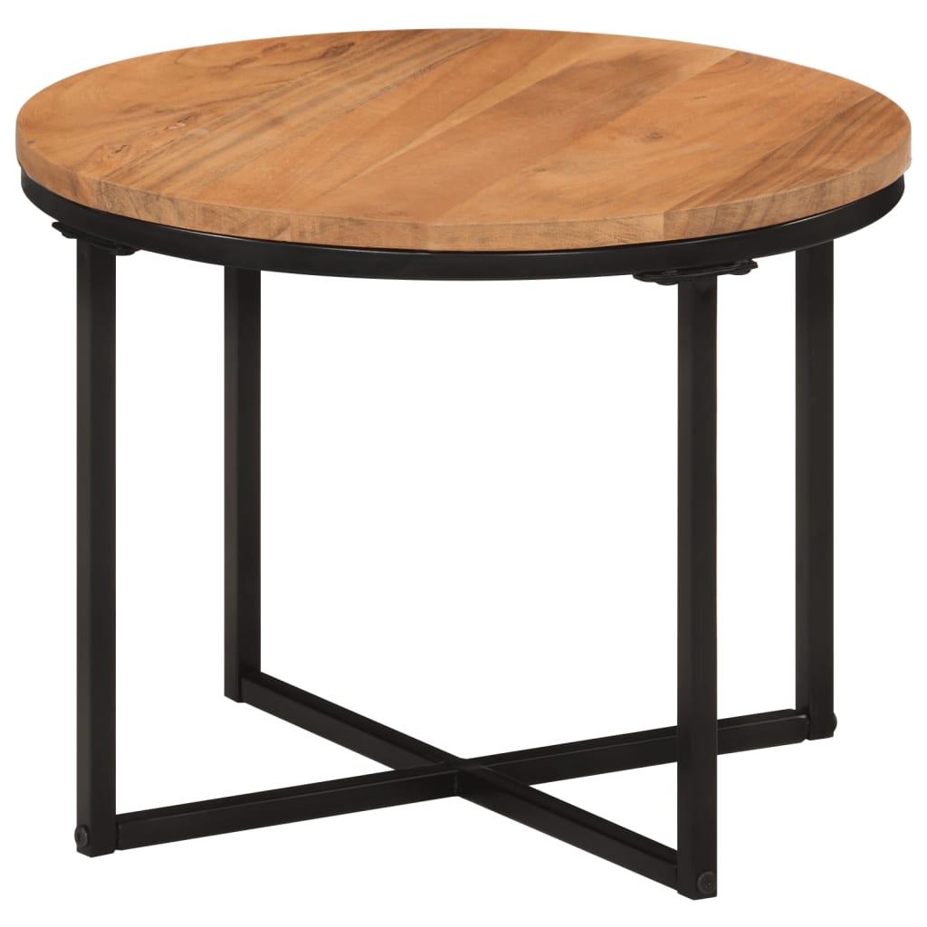 Table basse 45x45x35 cm bois massif acacia et fer - XIOS