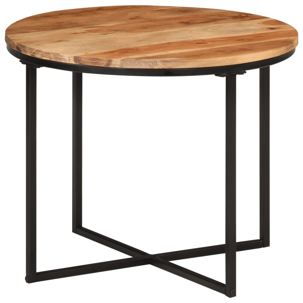 Table basse 55x55x45 cm bois massif acacia et fer - XIOS