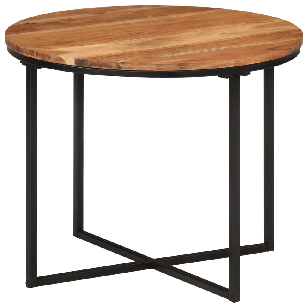 Table basse 55x55x45 cm bois massif acacia et fer - XIOS