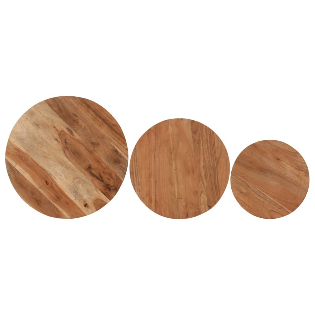 Tables basses gigognes 3 pcs bois massif d'acacia et fer - XIOS