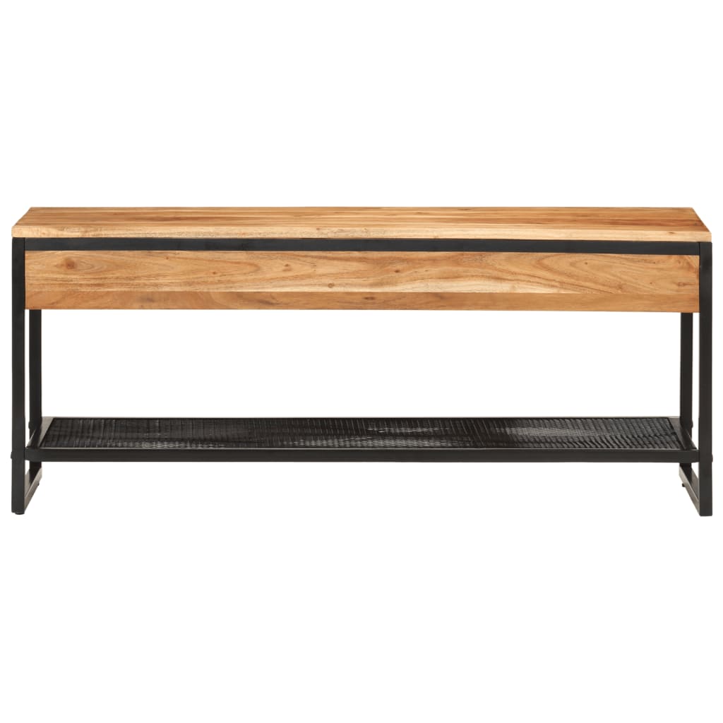 Banc à chaussures 110x35x45 cm bois massif d'acacia et fer - XIOS