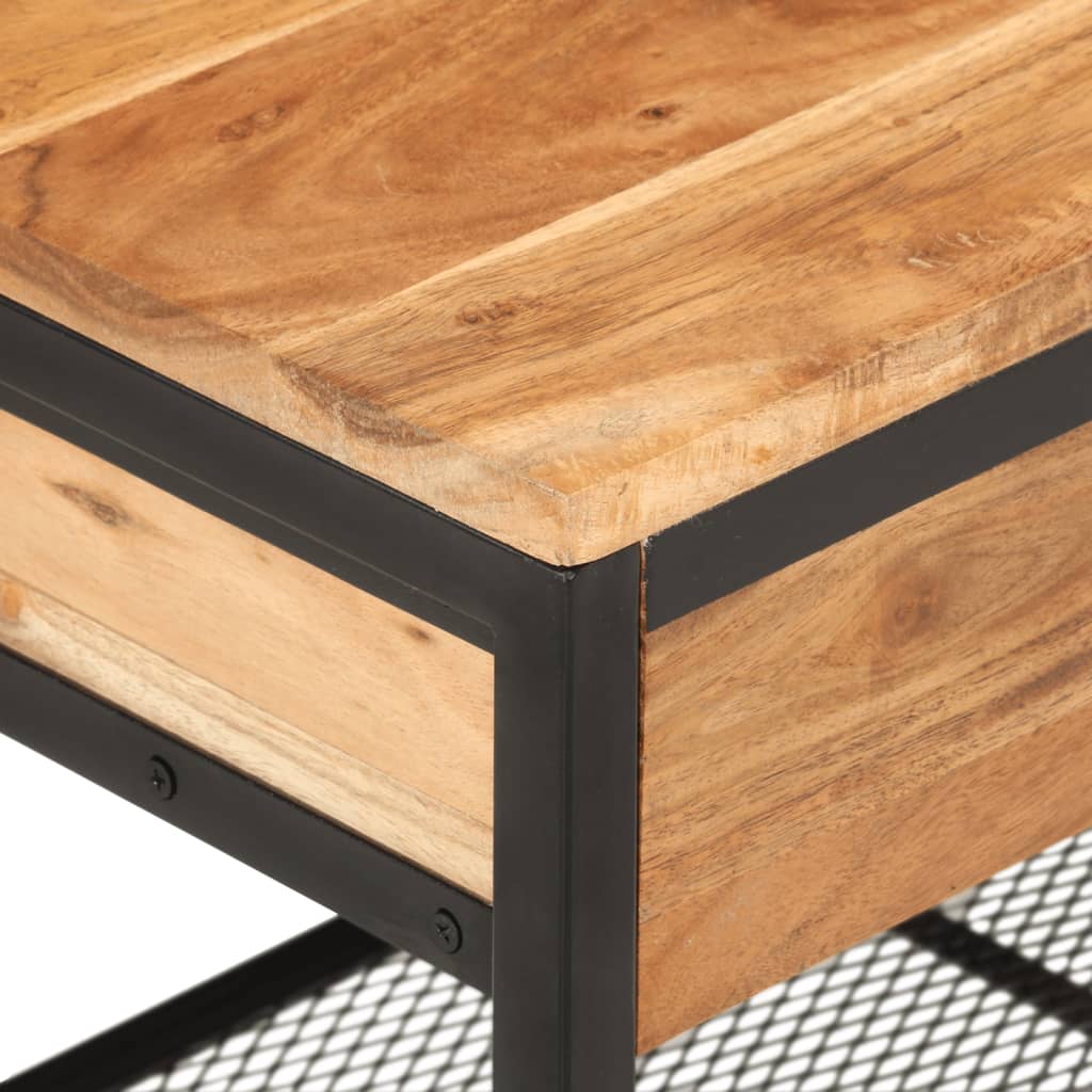 Banc à chaussures 110x35x45 cm bois massif d'acacia et fer - XIOS