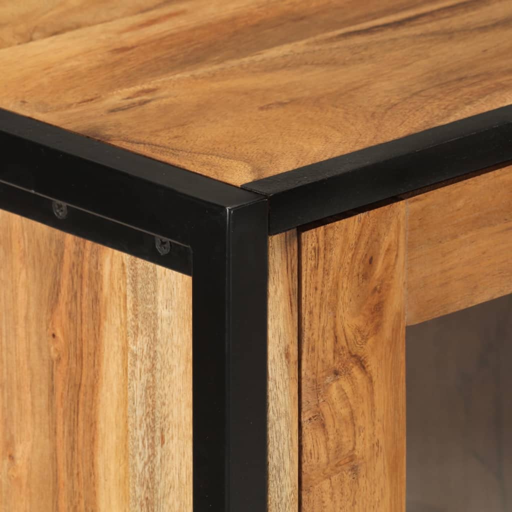 Armoire de salle de bain murale bois massif d'acacia et fer