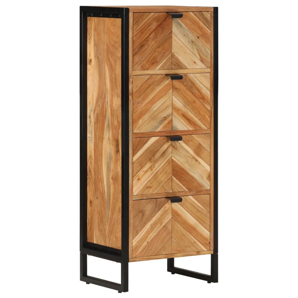 Armoire de salle de bain bois massif d'acacia et fer