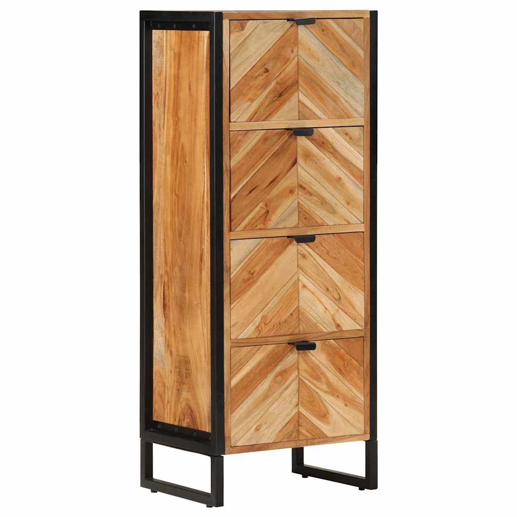 Armoire de salle de bain bois massif d'acacia et fer