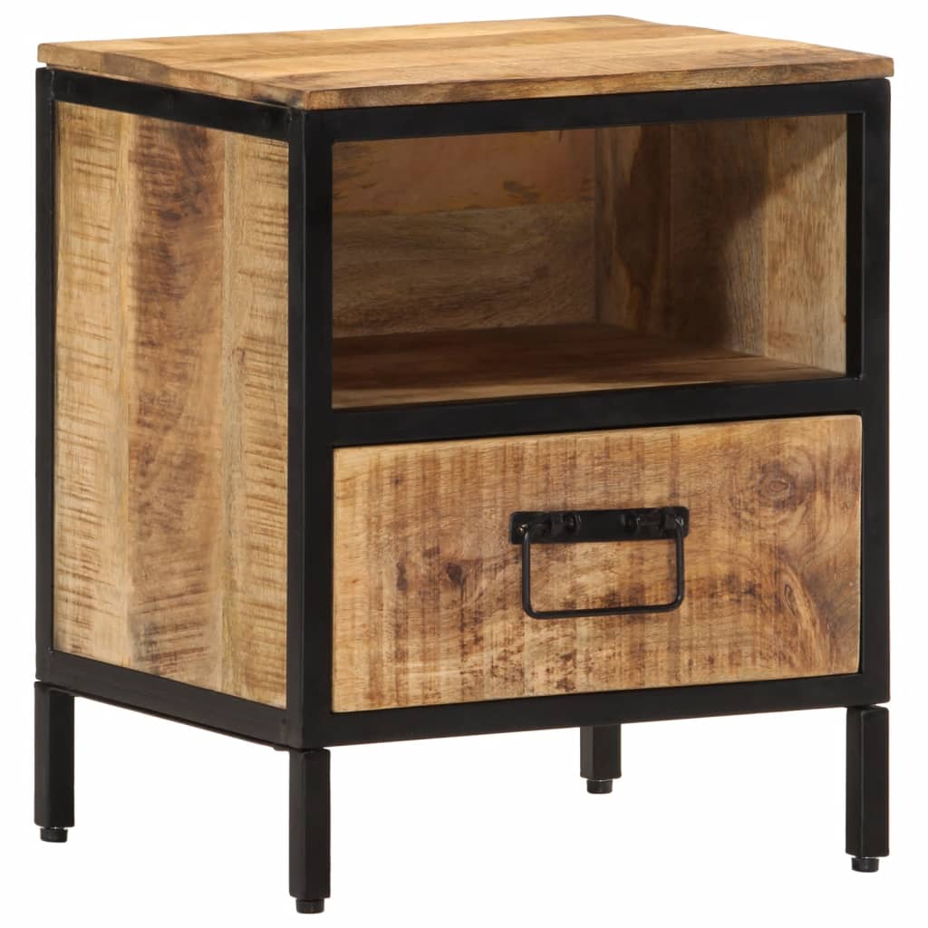 Table de chevet 40x35x50 cm bois de manguier massif - XIOS
