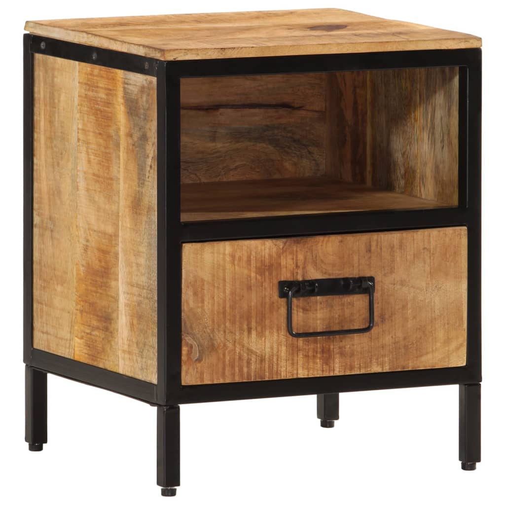 Table de chevet 40x35x50 cm bois de manguier massif - XIOS