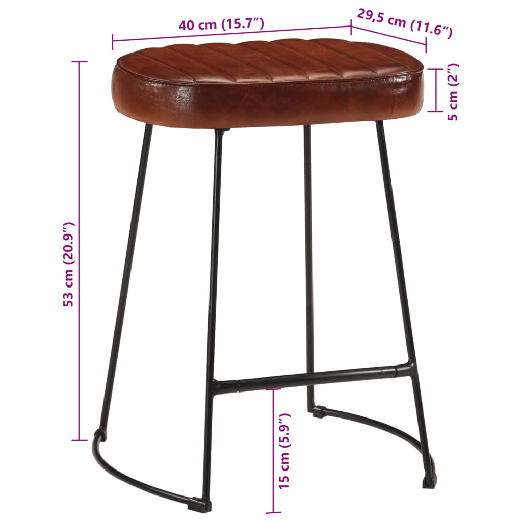 Tabourets de bar lot de 2 marron foncé 40x29,5x53 cm - XIOS