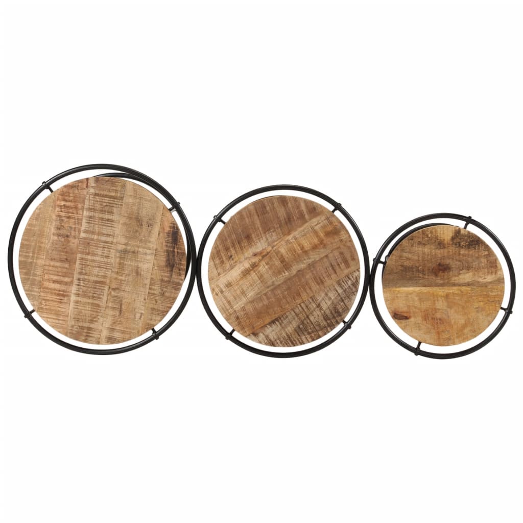 Tables gigognes 3 pcs bois de manguier massif brut - XIOS