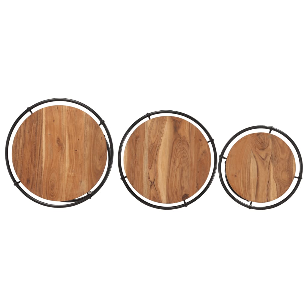 Tables gigognes 3 pcs bois massif d'acacia - XIOS
