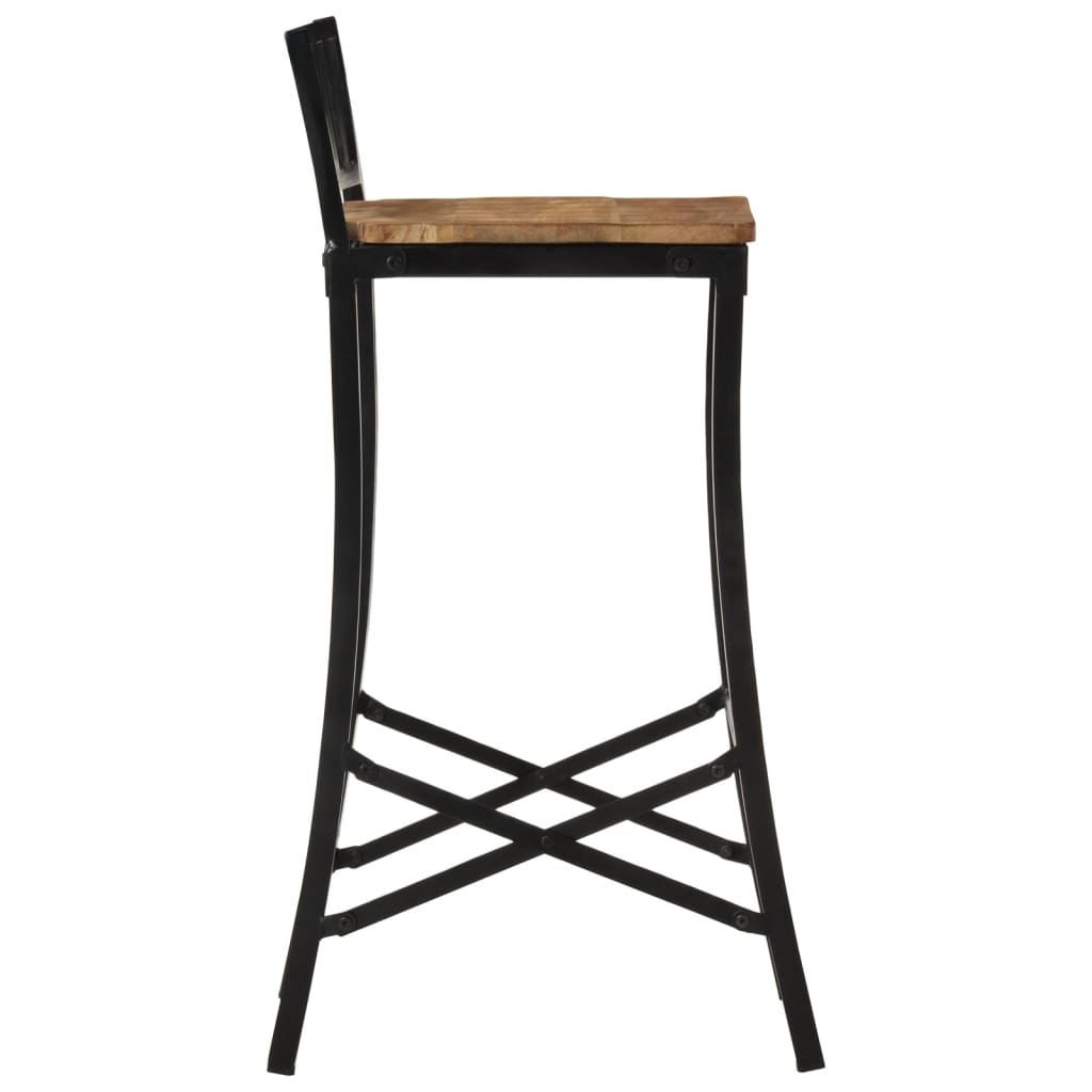 Chaises de bar lot de 4 bois de manguier massif brut - XIOS