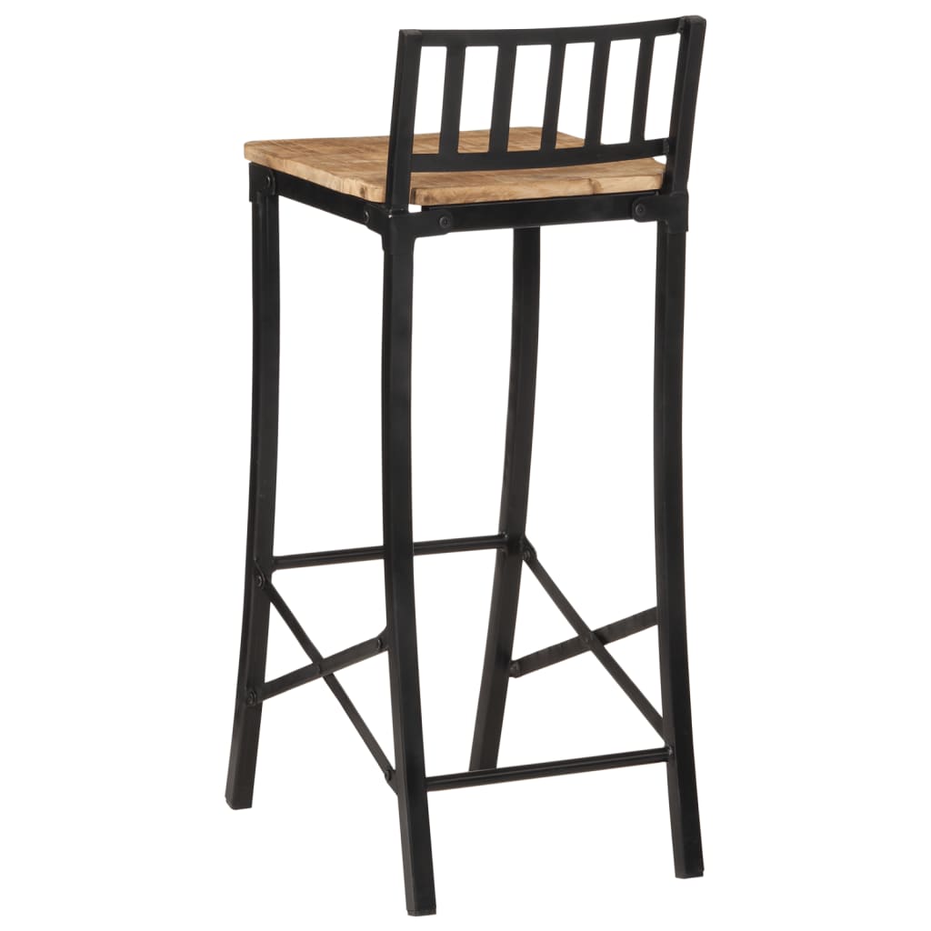 Chaises de bar lot de 4 bois de manguier massif brut - XIOS