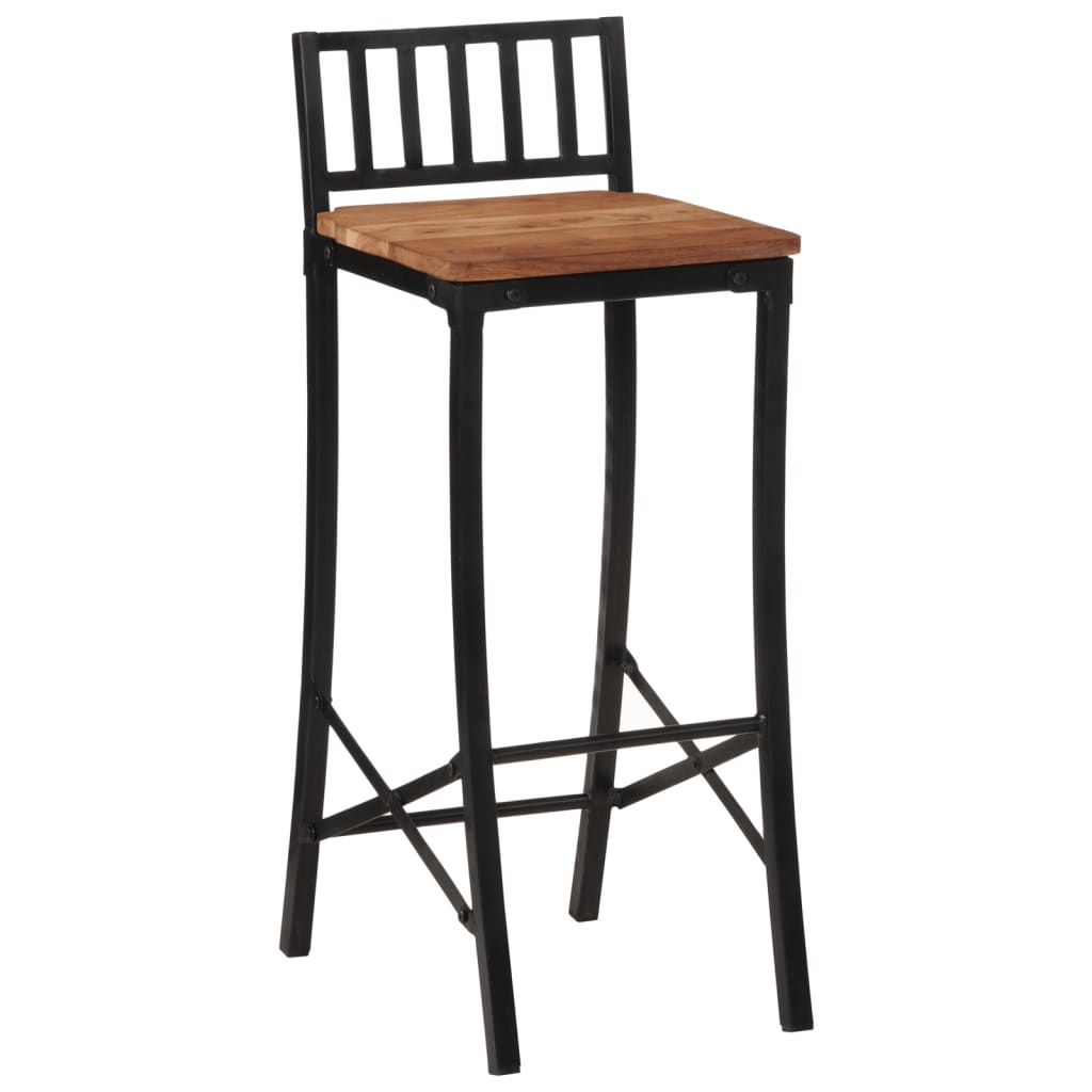 Chaises de bar lot de 4 bois d'acacia massif - XIOS