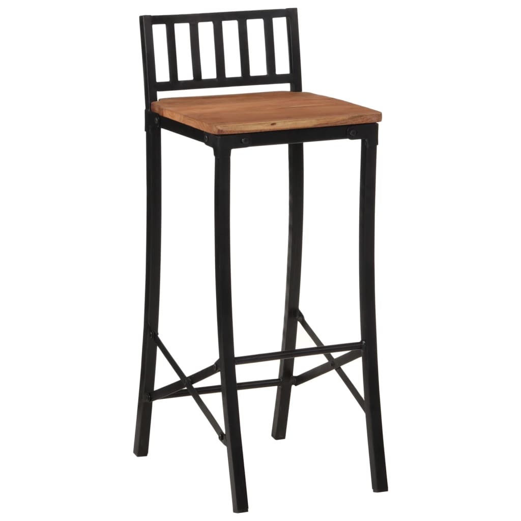 Chaises de bar lot de 4 bois d'acacia massif - XIOS