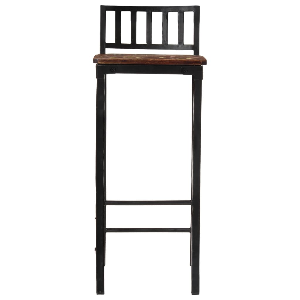 Chaises de bar lot de 2 bois de récupération massif - XIOS