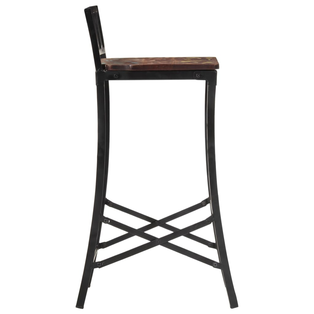 Chaises de bar lot de 2 bois de récupération massif - XIOS