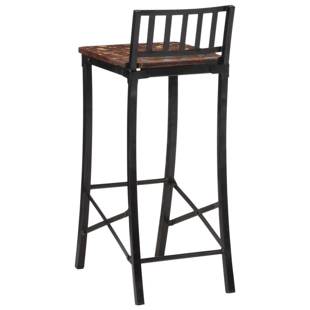 Chaises de bar lot de 2 bois de récupération massif - XIOS