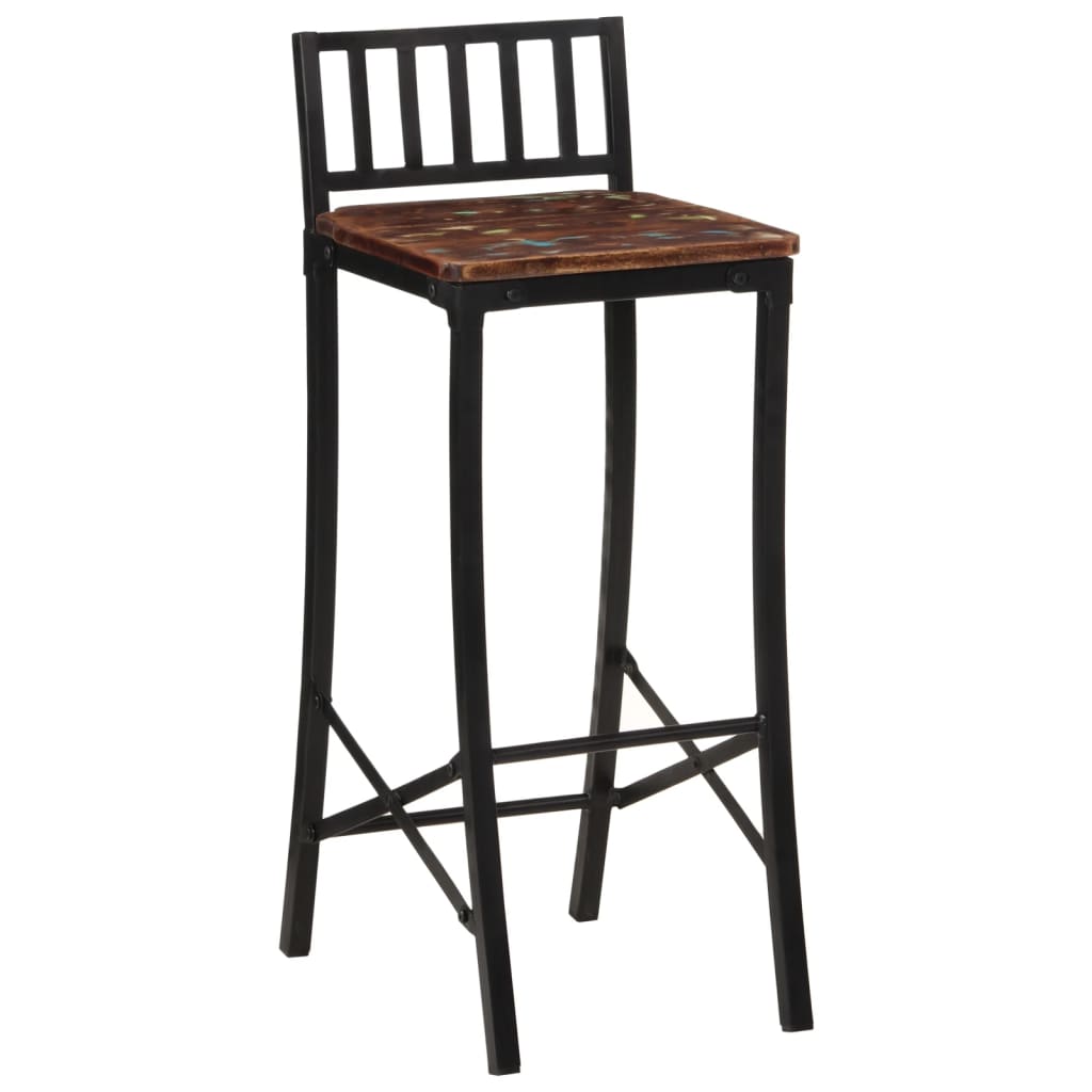 Chaises de bar lot de 4 bois de récupération massif - XIOS