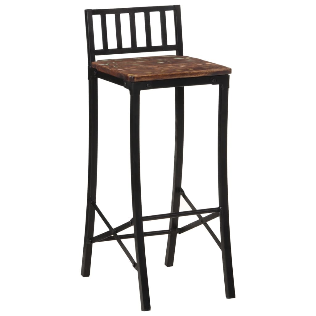 Chaises de bar lot de 4 bois de récupération massif - XIOS