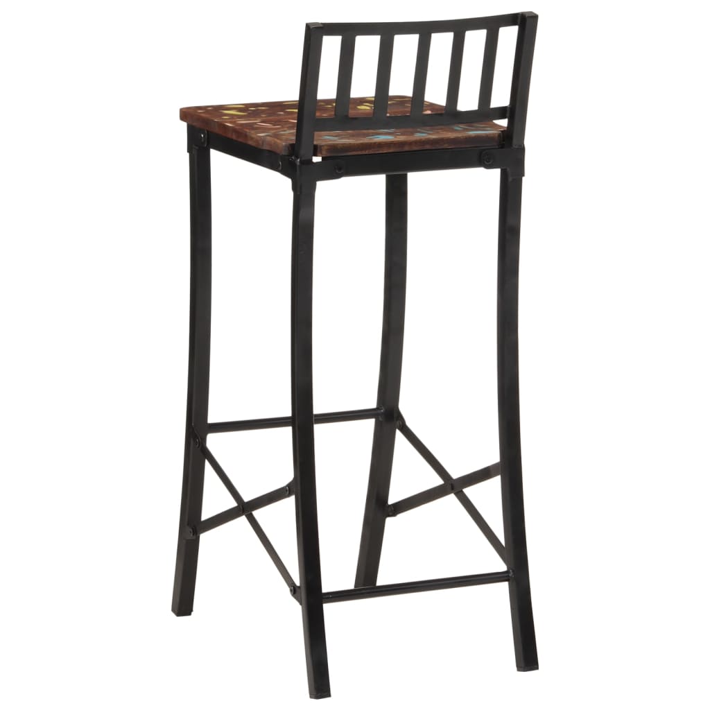 Chaises de bar lot de 4 bois de récupération massif - XIOS