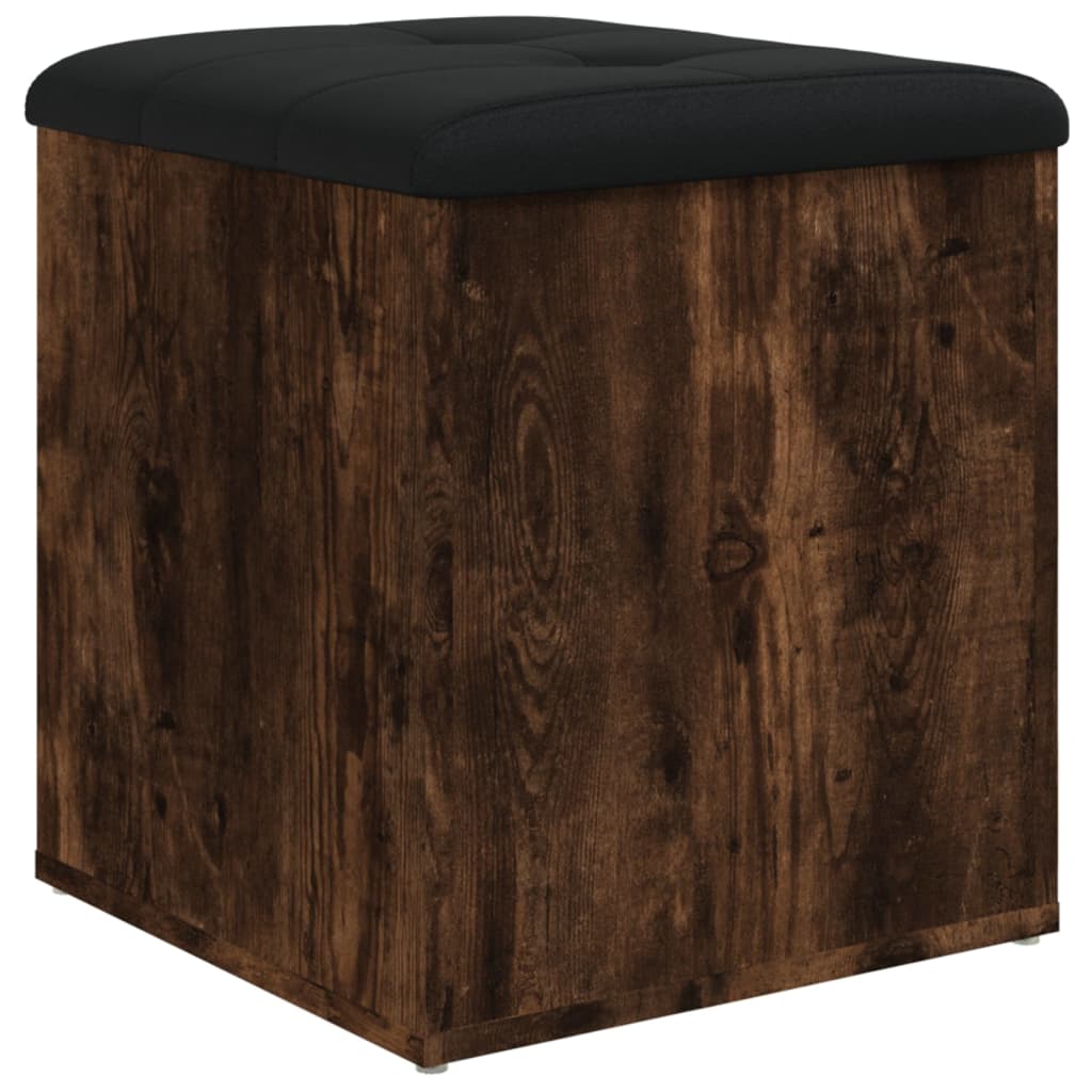 Banc de rangement chêne fumé 42x42x45 cm bois d'ingénierie - XIOS