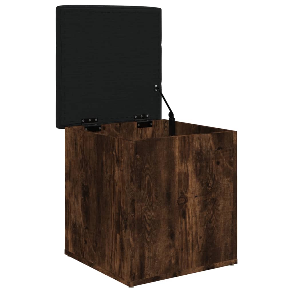 Banc de rangement chêne fumé 42x42x45 cm bois d'ingénierie - XIOS