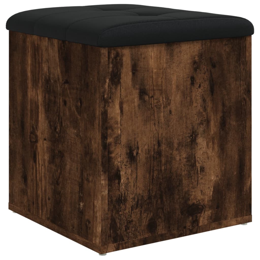 Banc de rangement chêne fumé 42x42x45 cm bois d'ingénierie - XIOS