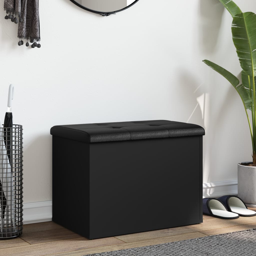 Banc de rangement noir 62x42x45 cm bois d'ingénierie - XIOS